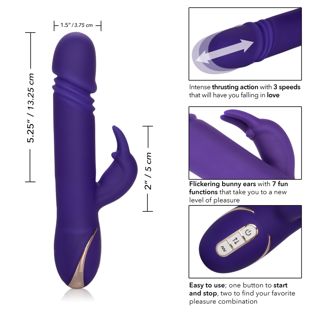 CalExotics Jack Rabbit Signature - Silicone Thrusting Rabbit - Purple