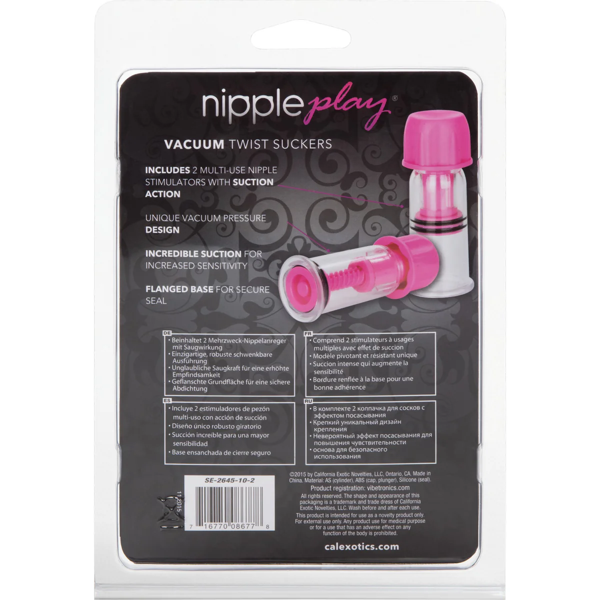 CalExotics Nipple Play Vacuum Twist Suckers - Pink
