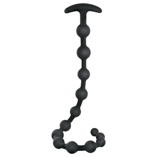 Arse Beads 19” Ribbed Silicone Anal Beads - Black