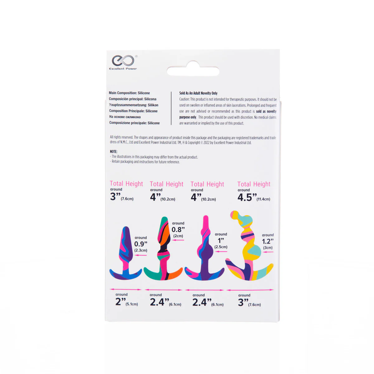 Excellent Power Fervent Gala 4 in 1 Silicone Butt Plug Training Kit