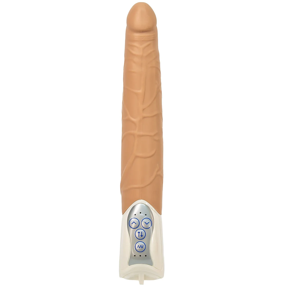 Seven Creations Long John Thrusting Vibrator - 11" - Beige