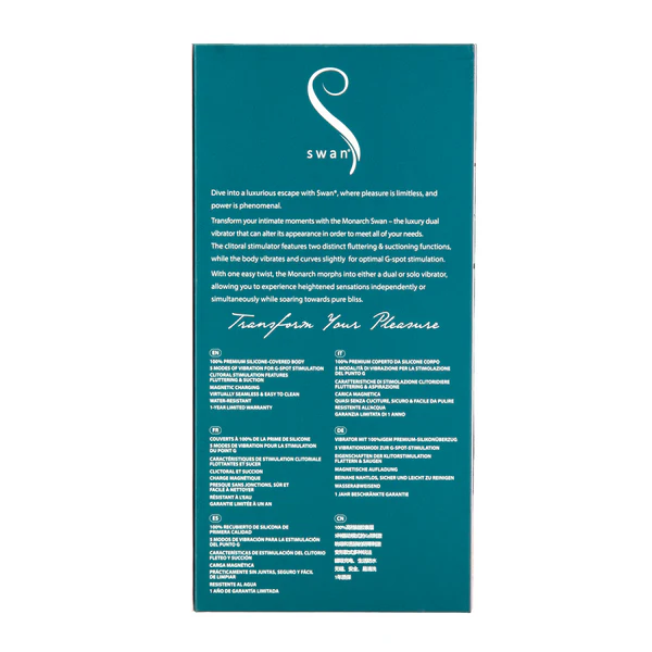 The Monarch Swan®- Transform With A Twist Vibrator & Stimulator - Teal