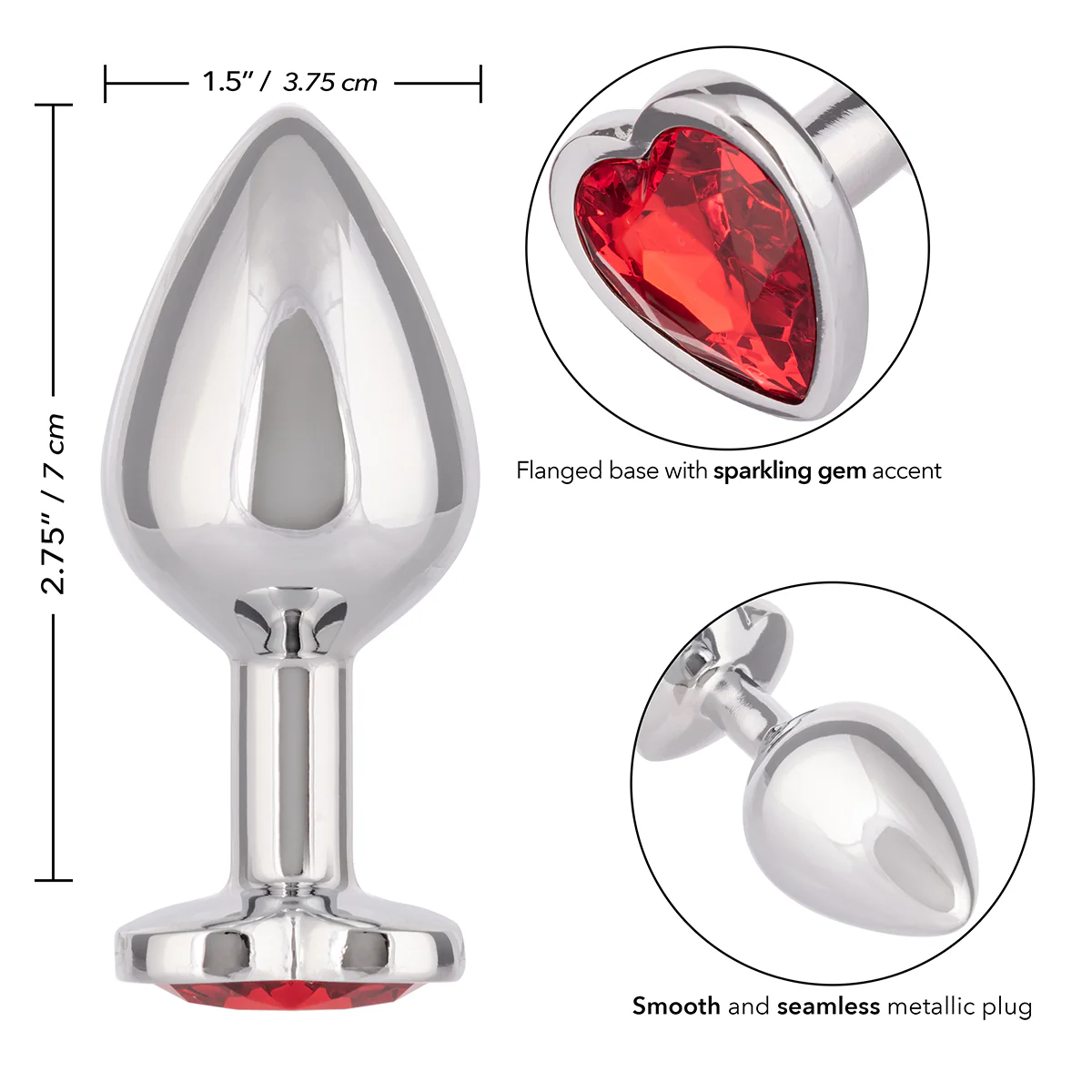 CaleXOtics Jewel Large Ruby Heart Plug - Ruby