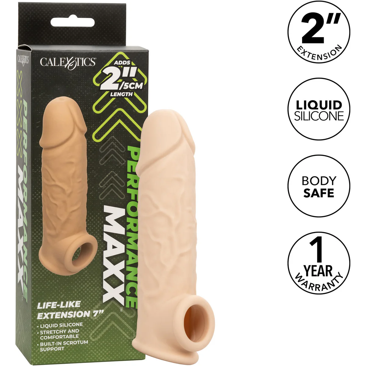 CalExotics® - Performance Maxx™ - Life-Like Penis Extension – 7” – Ivory