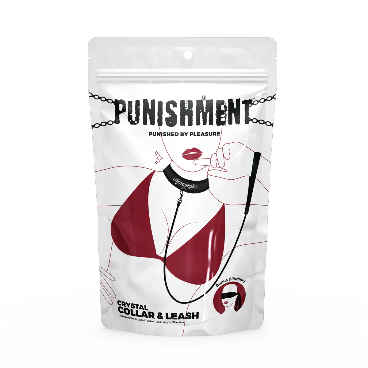 Punishment - Crystal Collar & Leash – Black