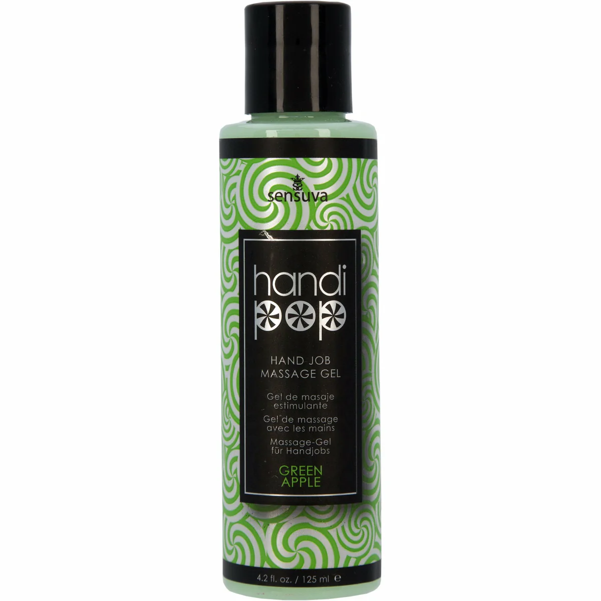Sensuva HandiPop – Edible Handjob Massage Gel – 4.2 oz - Green Apple