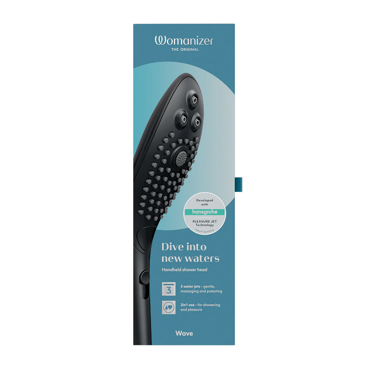 Womanizer® - Wave - Combined Shower Head & Water Massage Clitoral Stimulator - Black
