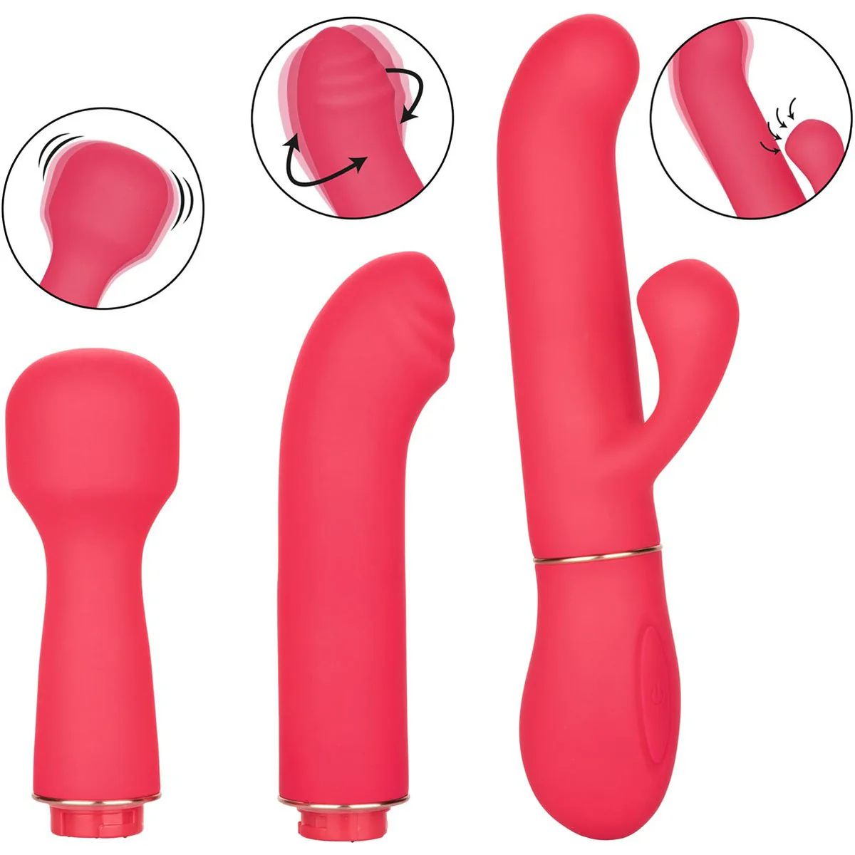 CalExotics In Touch Passion Trio Kit – Interchangeable Vibrator – Pink