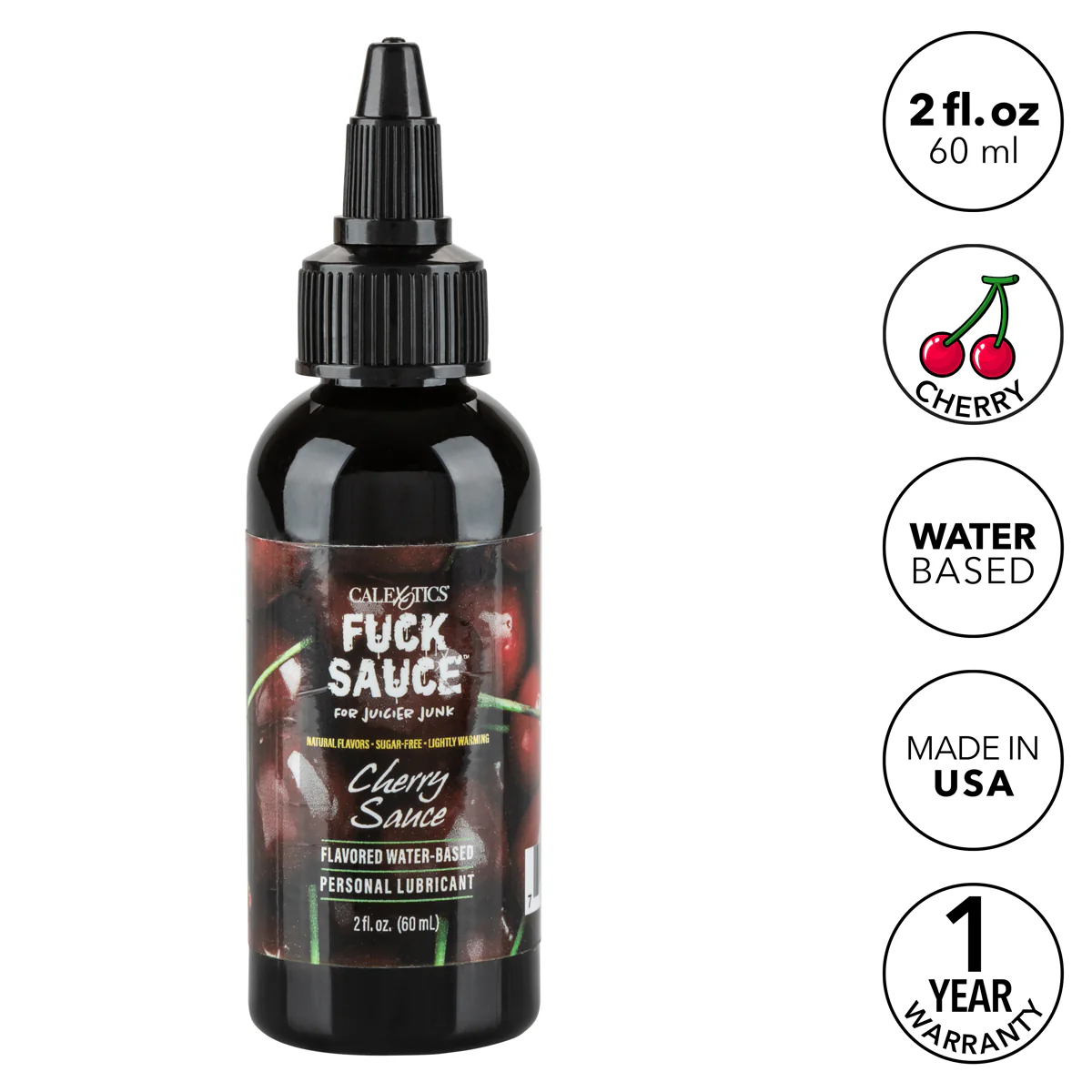 CalExotics – Fuck Sauce – Water-Based Lubricant – Cherry - 2oz/60ml