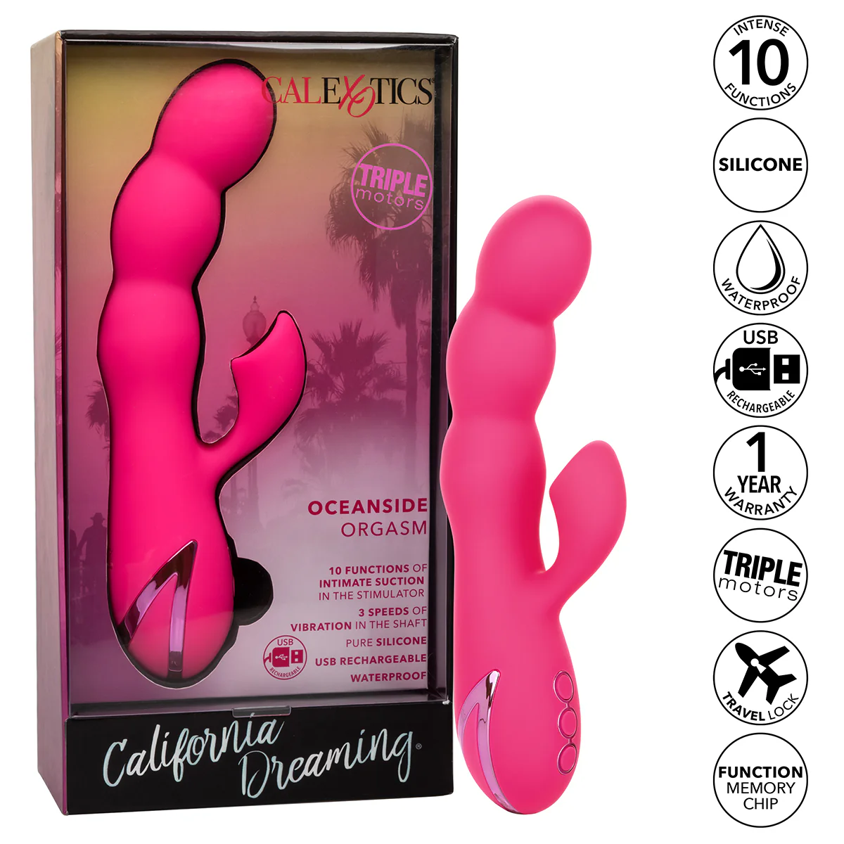 Calexotics - California Dreaming Oceanside Orgasm Dual Vibrator – Fuschia
