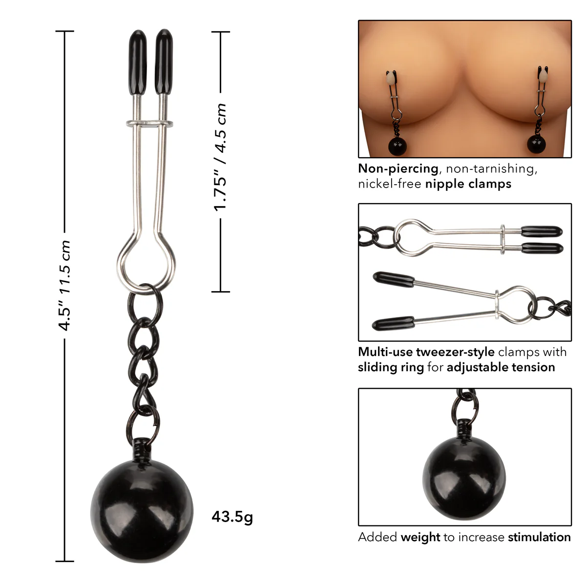 CalExotics Nipple Grips – Weighted Tweezer Nipple Clamps