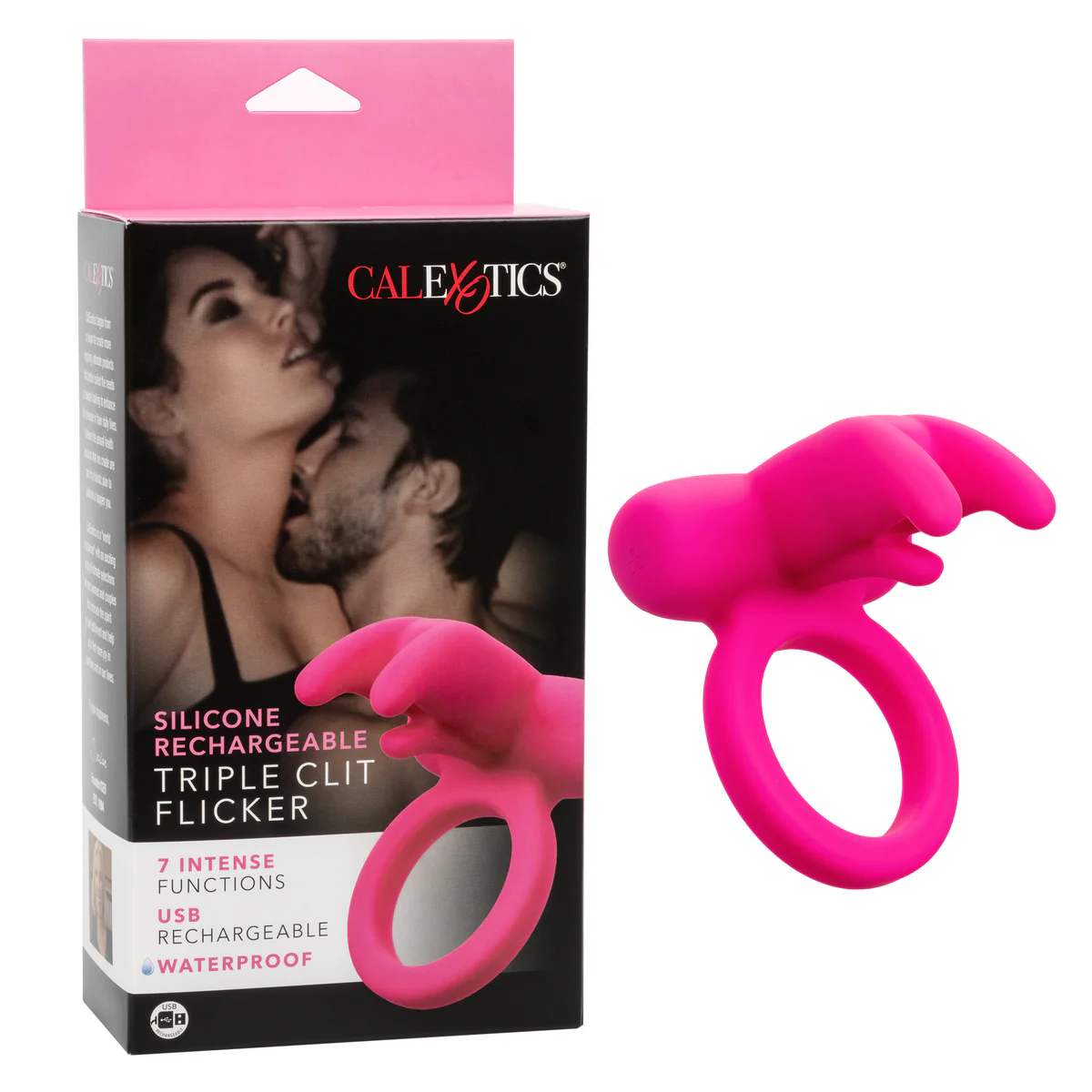 CalExotics Triple Clit Flicker - Vibrating Cock Ring - Pink