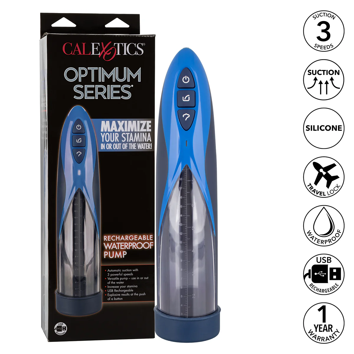 Calexotics - Optimum Series - Rechargeable Waterproof  Penis Pump
