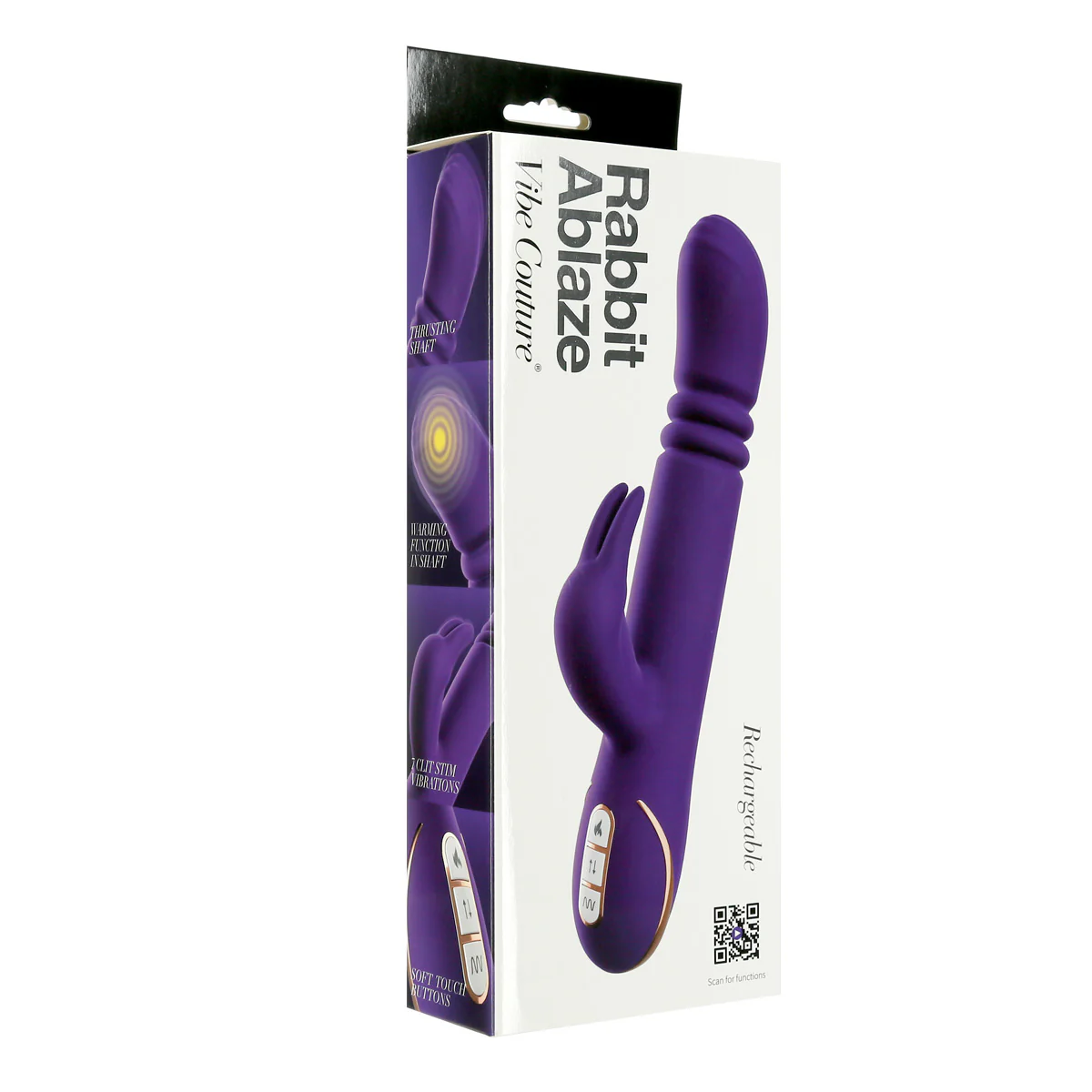 Vibe Couture® - Rabbit Ablaze Rechargeable Thrusting Vibrator – Purple