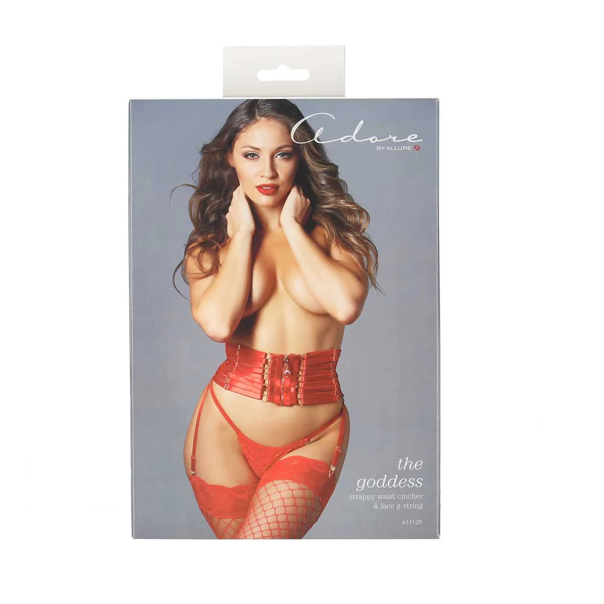 Adore – Allure – The Goddess Strappy Waist Cincher & G-String – Red – One Size