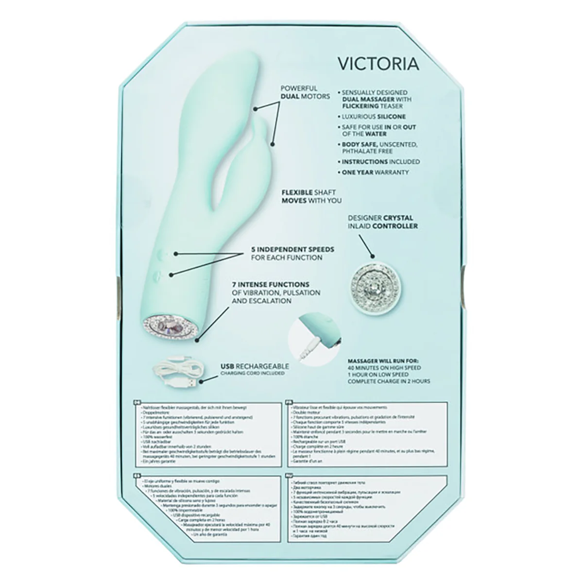CalExotics® - Pave by Jopen – Victoria - Dual Massager - Teal
