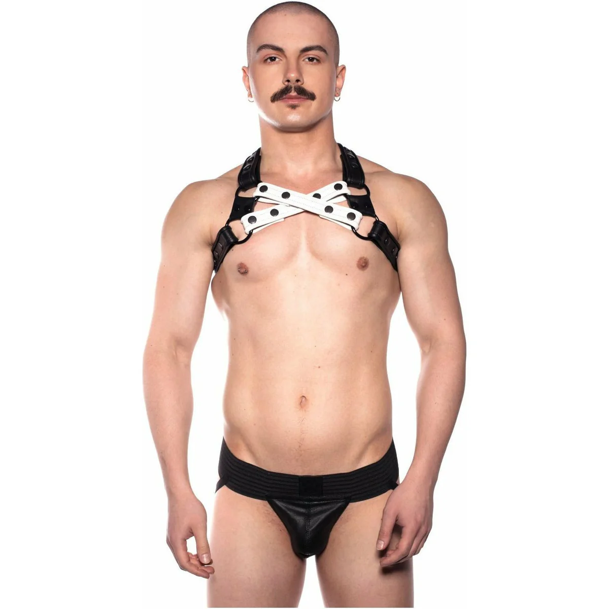 Prowler RED – Leather Pouch Jock – Black - Extra Large