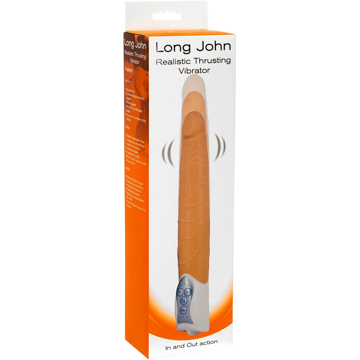 Seven Creations Long John Thrusting Vibrator - 11" - Beige