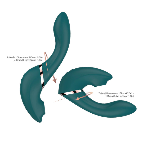The Monarch Swan®- Transform With A Twist Vibrator & Stimulator - Teal