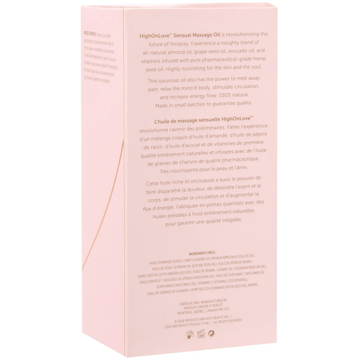 High On Love Sensual Massage Oil - Strawberries & Champagne