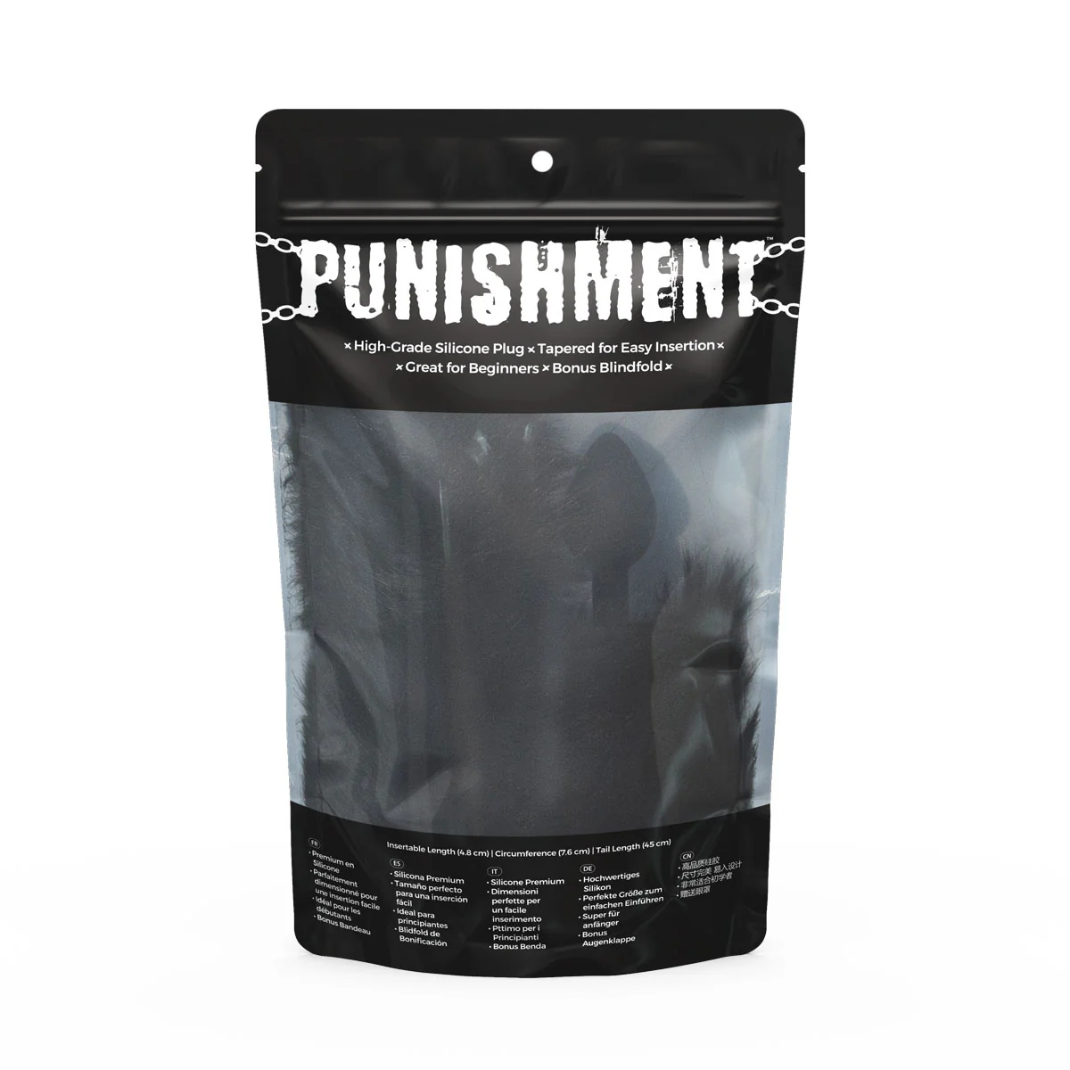 Punishment - Fox Tail Silicone Anal Plug – Black