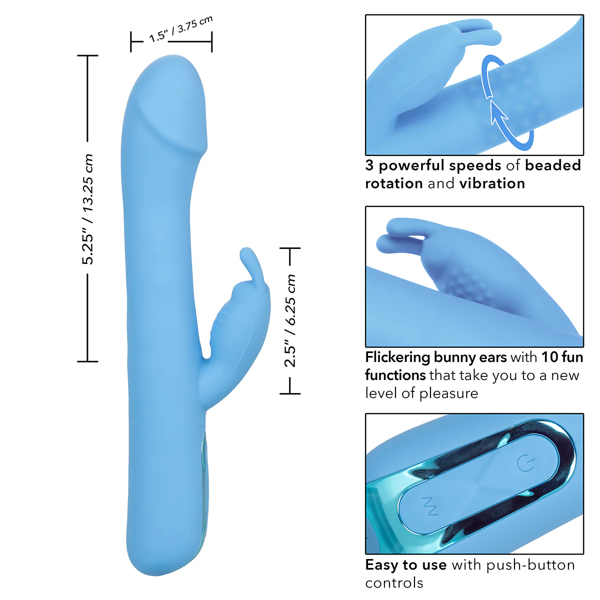 CaleXOtics Jack Rabbit Elite Suction Rabbit – Blue