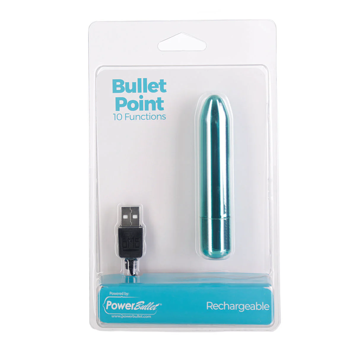 PowerBullet Bullet Point – Bullet Vibrator – USB Rechargeable – Teal