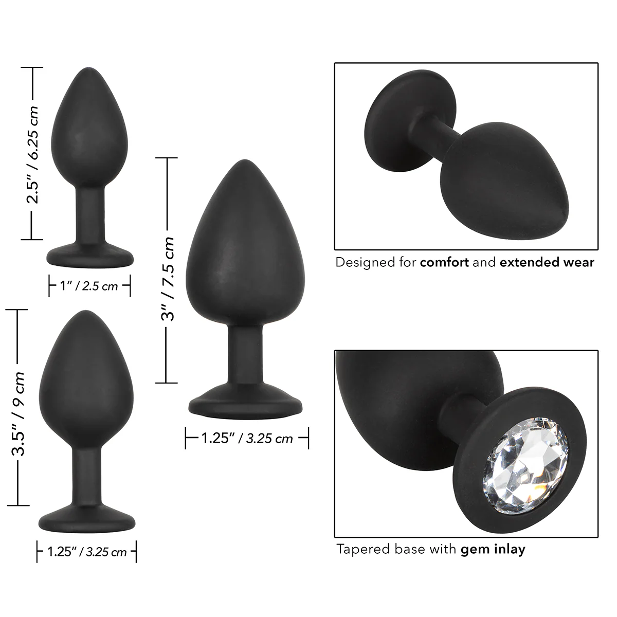 CalExotics Silicone Gem Anal Kit – Black