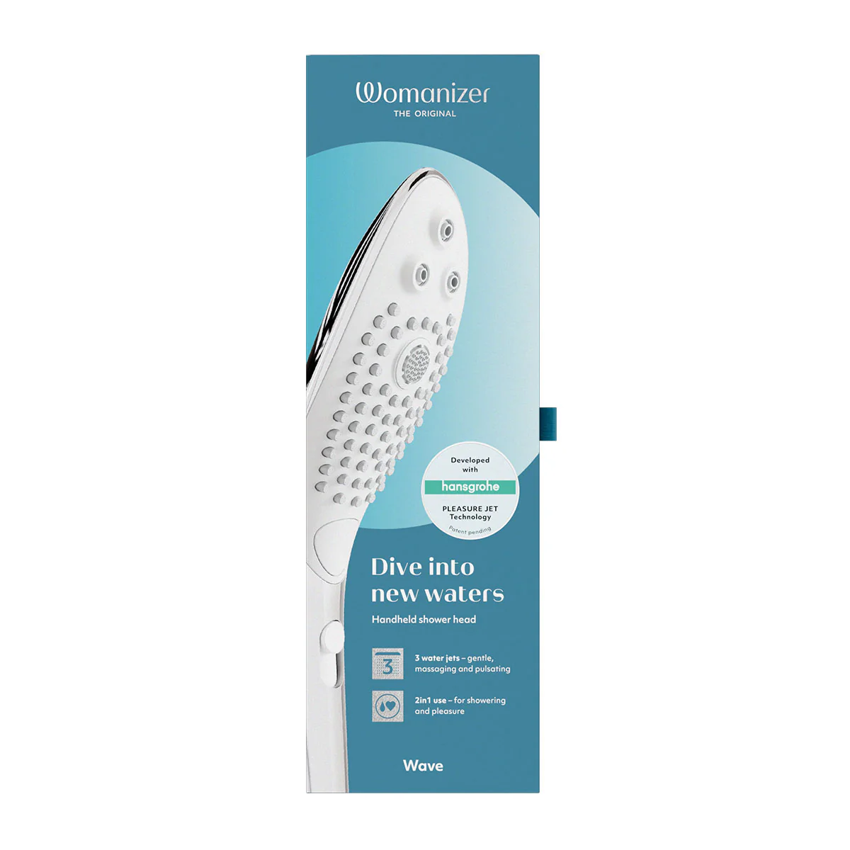 Womanizer® - Wave - Combined Shower Head & Water Massage Clitoral Stimulator - Chrome