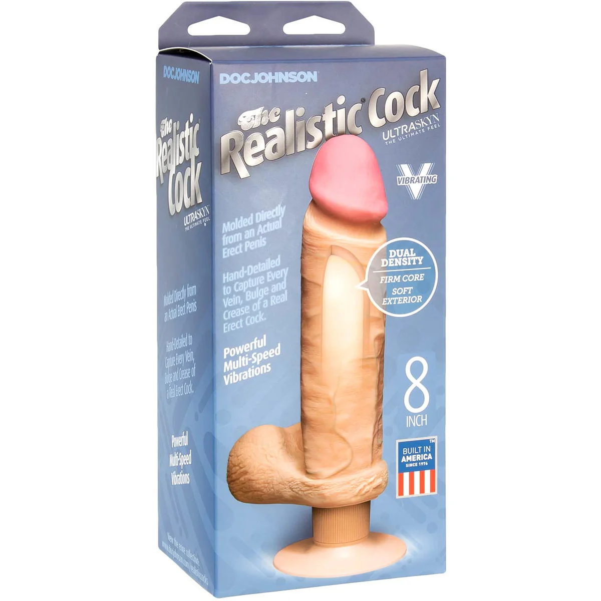 Doc Johnson The Original Realistic Cock - Flesh 8" Vibrating