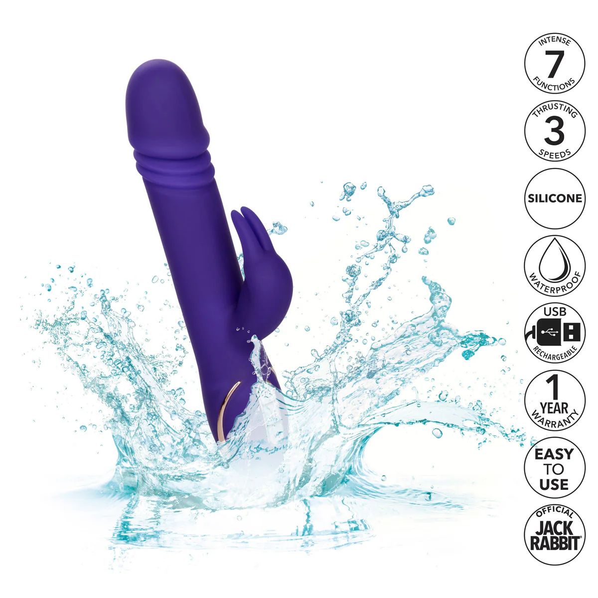 CalExotics Jack Rabbit Signature - Silicone Thrusting Rabbit - Purple