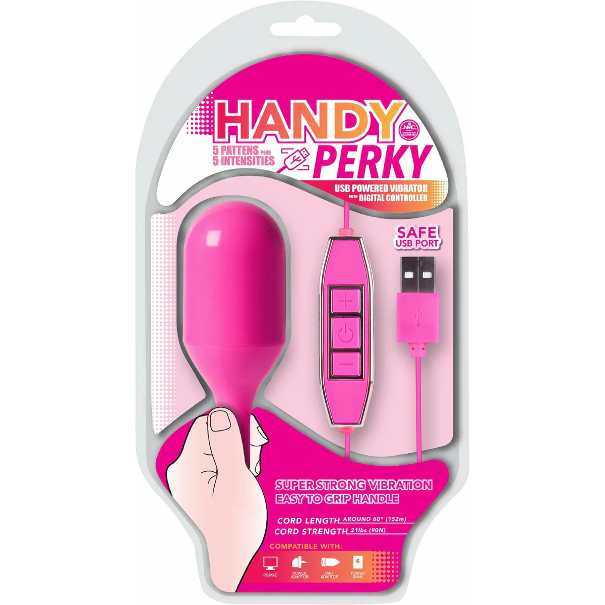 NMC Handy Perky - Bullet Vibrator with Remote - Rechargeable - Pink
