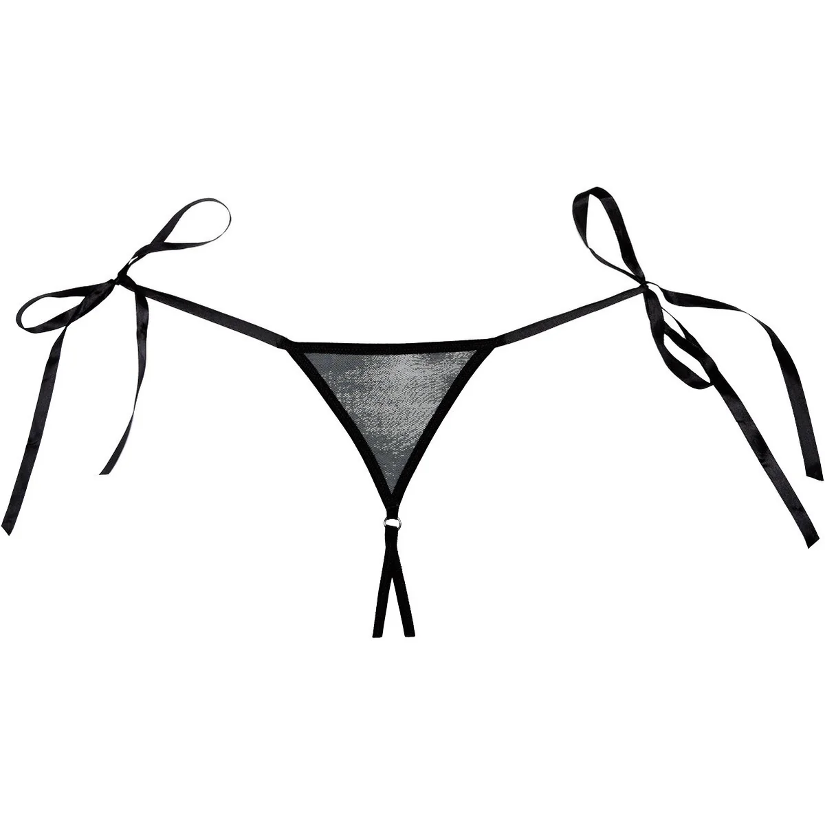 Allure Adore – Crotchless Scalloped Lace Lolita Panty - Black