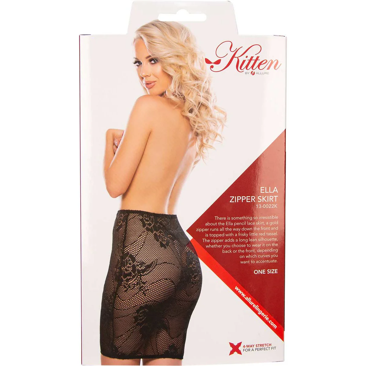 Allure Kitten - Ella Zipper Skirt - Black - One Size Fits Most