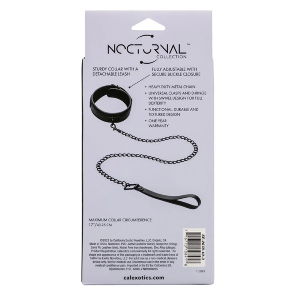 CaleXOtics Nocturnal Collection Collar & Leash - Black