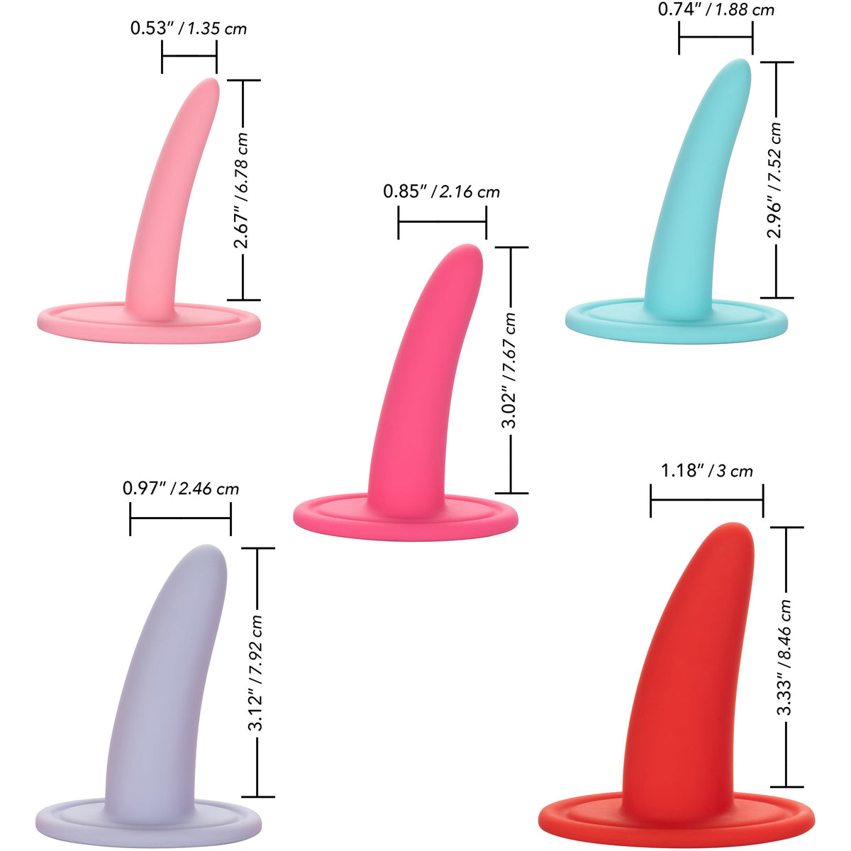 CalExotics She-Ology – Wearable Dilator Set – 5 Piece – Multicolour