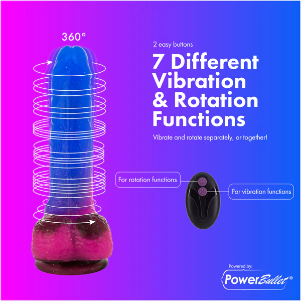Pure Love® - Vibrating and Rotating Dildo with Remote - Cosmic