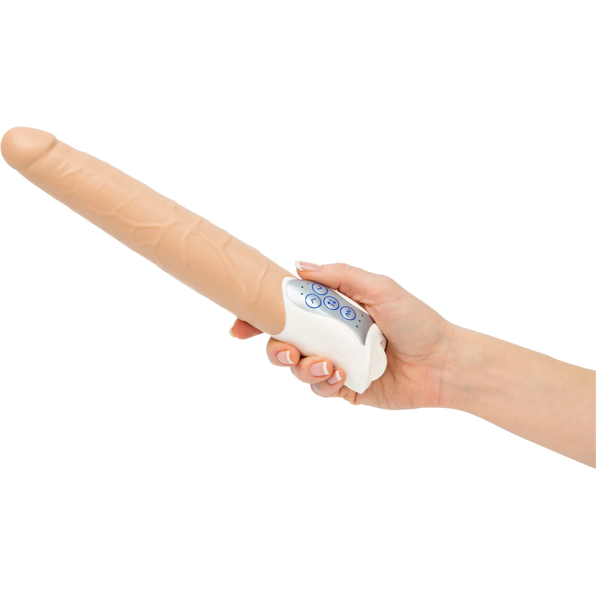 Seven Creations Long John Thrusting Vibrator - 11" - Beige