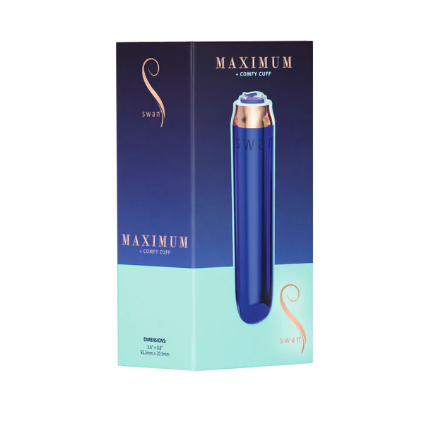 Swan® - Maximum Bullet Vibrator + Silicone Comfy Cuff – Blue
