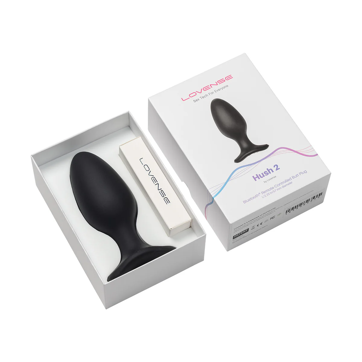 Lovense Hush 2 Vibrating Remote-Controlled Plug – 2.25” – Black