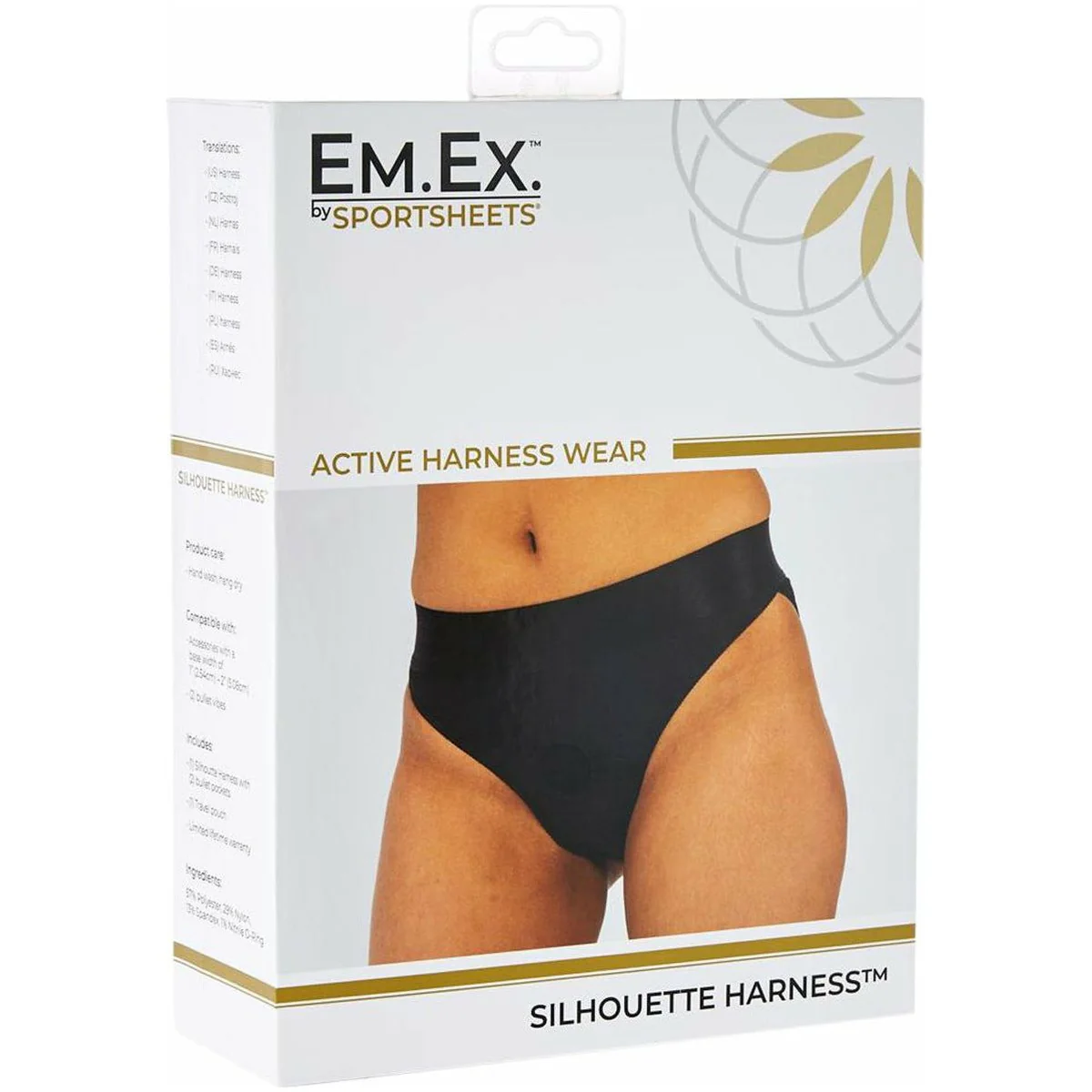 Sportsheets Em Ex – Silhouette Harness – Black - Medium