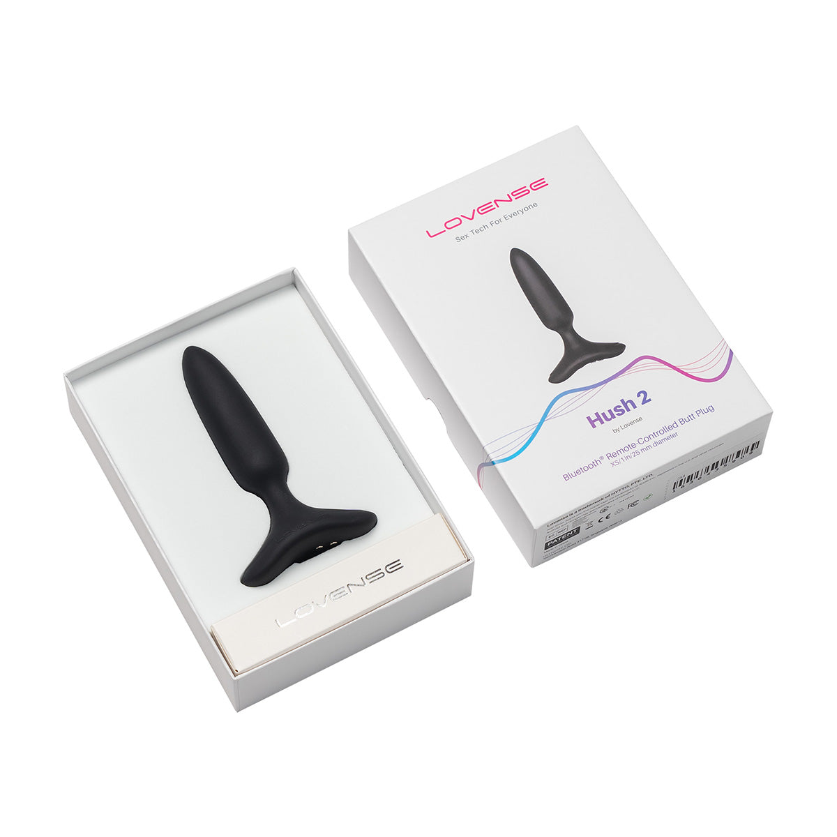 Lovense Hush 2 Vibrating Remote-Controlled Plug – 1” – Black