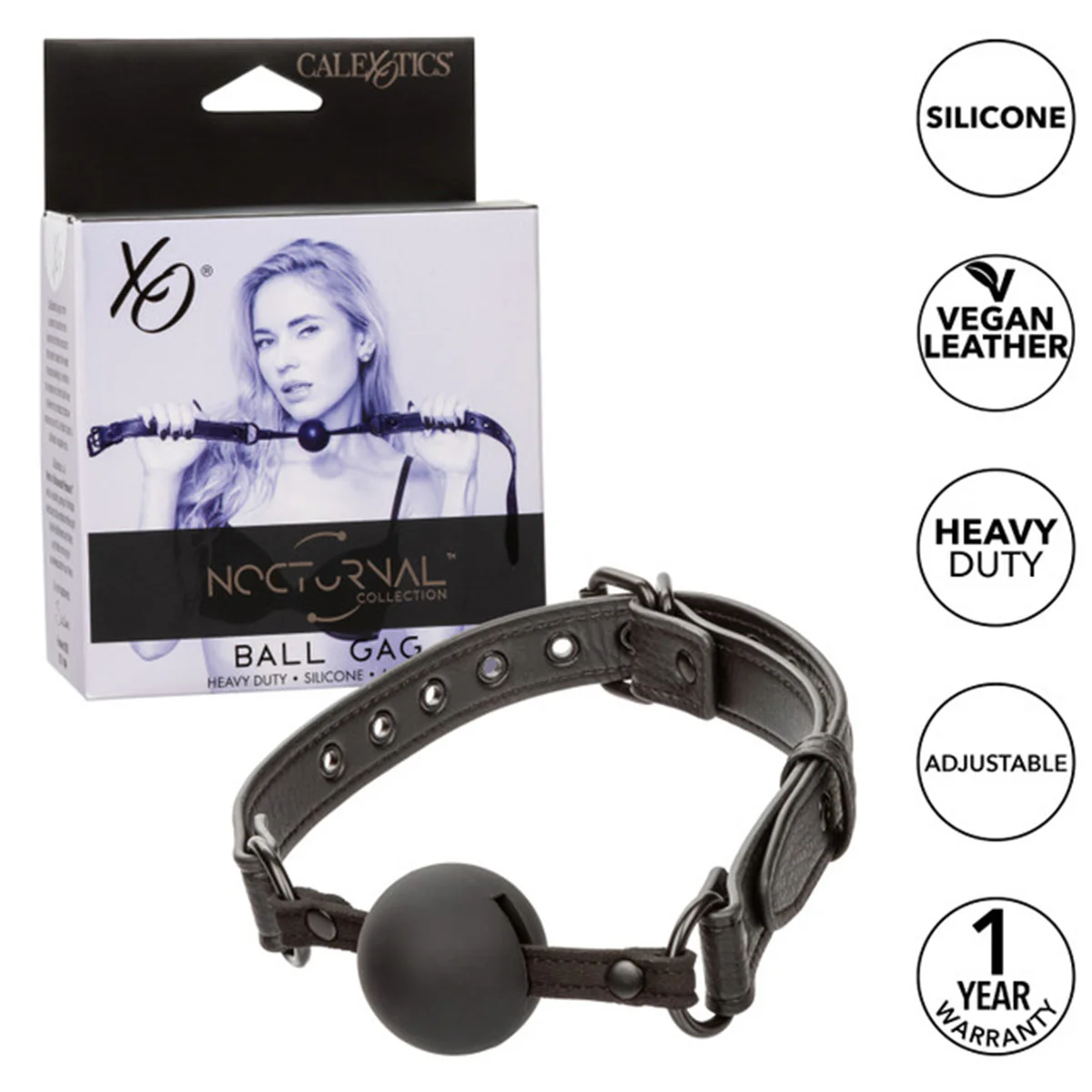 CaleXOtics Nocturnal Collection Ball Gag- Black