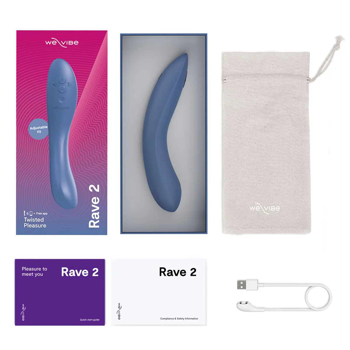 We-Vibe® - Rave 2 – Twisted Pleasure - G-Spot Vibrator – Blue