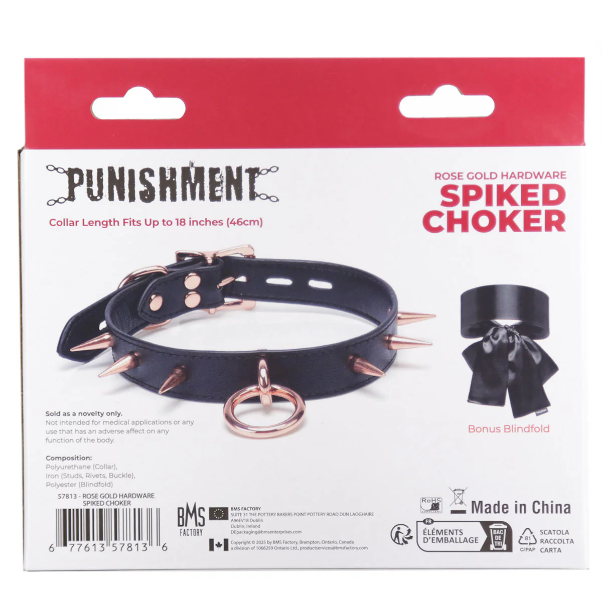 Punishment Rose Gold Spiked Choker