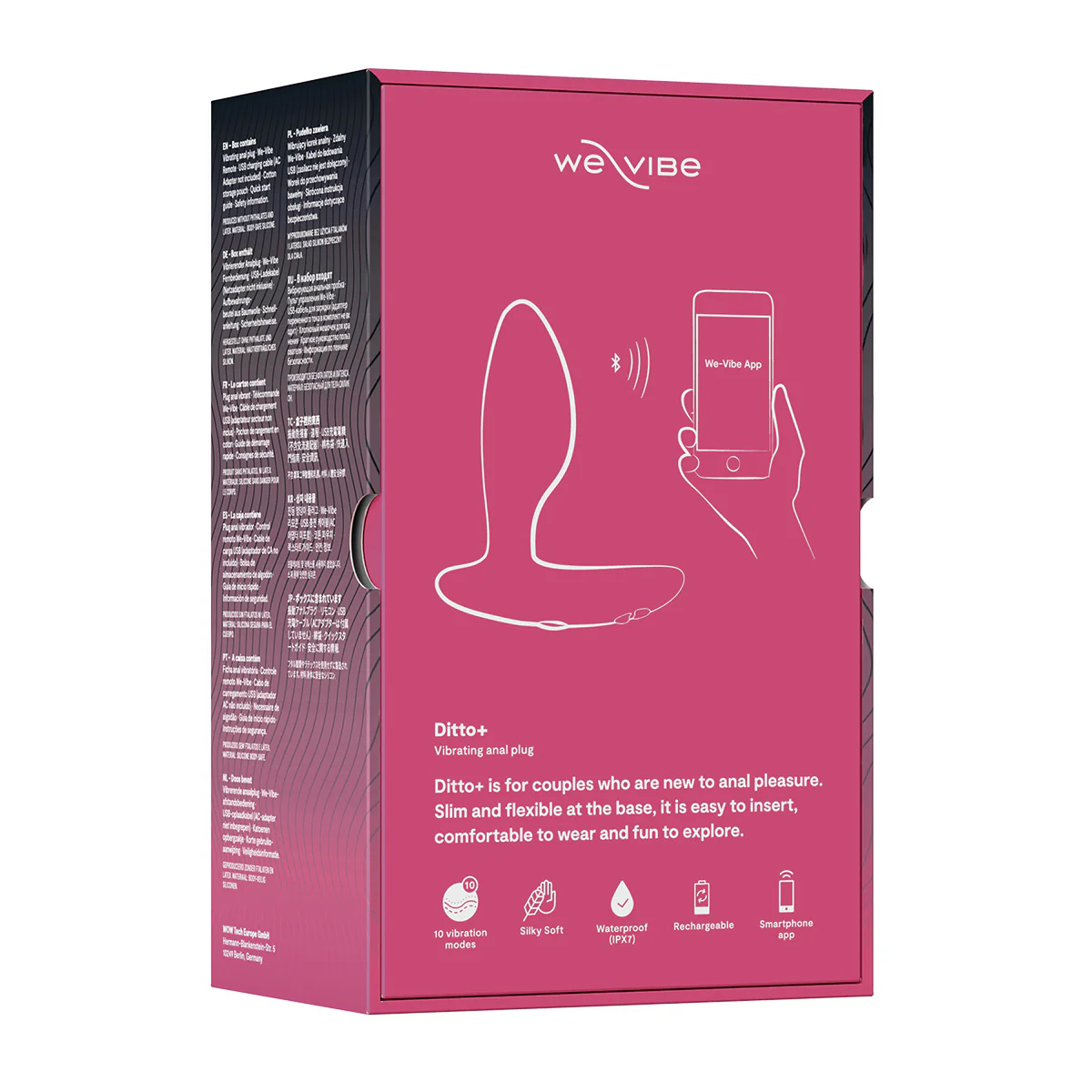 We-Vibe® - Ditto+ - Vibrating Anal Plug with Remote - Cosmic Pink