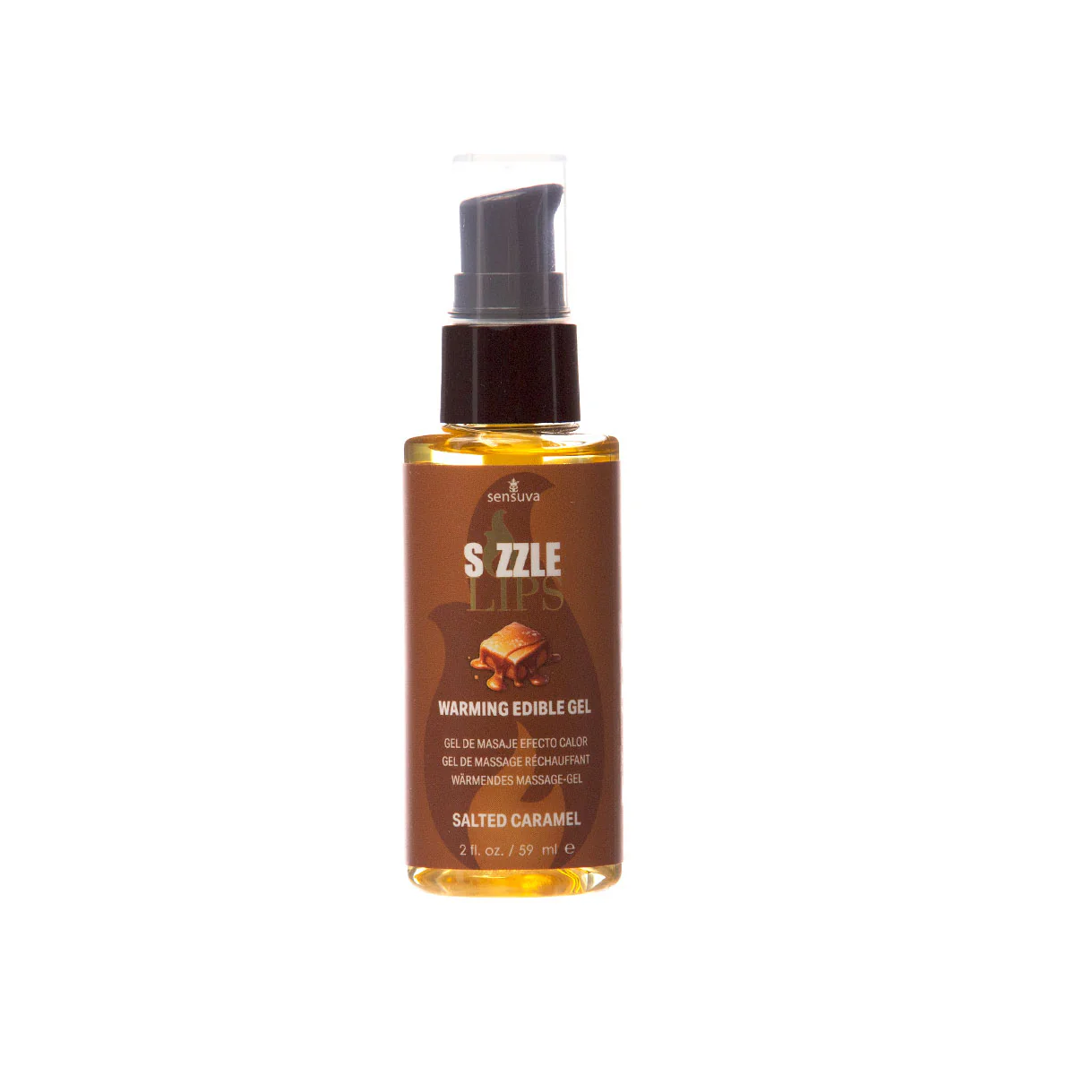 Sensuva Sizzle Lips Warming Gel Salted Caramel 2 oz.