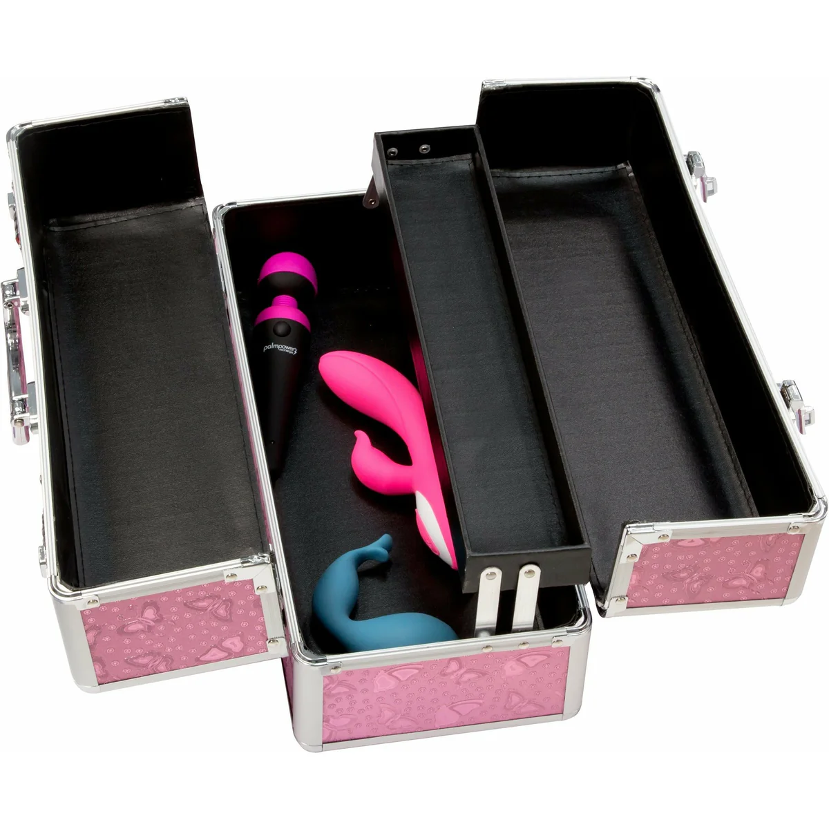 PowerBullet Simple and True - Simple and True - Large Lockable Vibrator Case - Pink