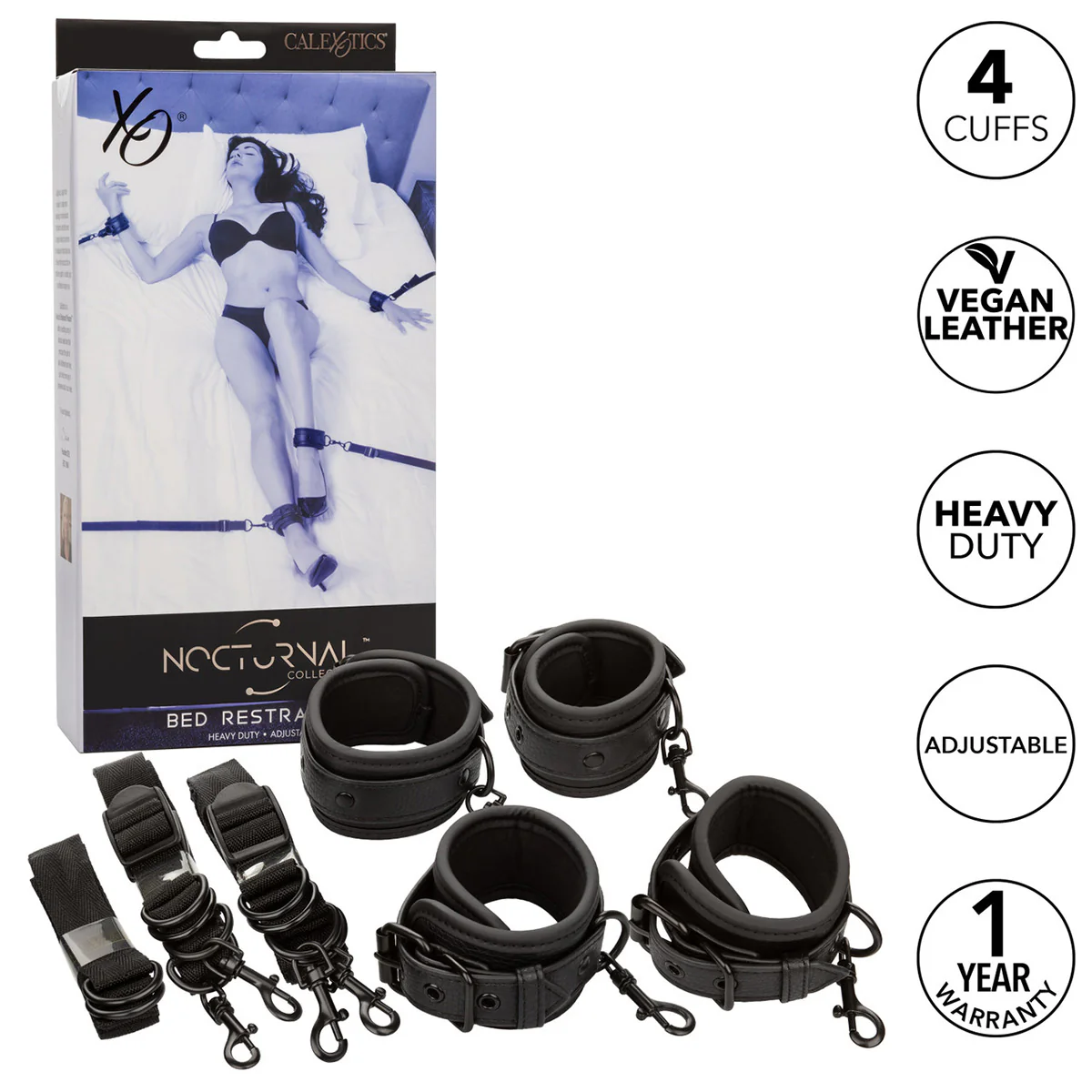 CaleXOtics Nocturnal Collection Bed Restraints - Black