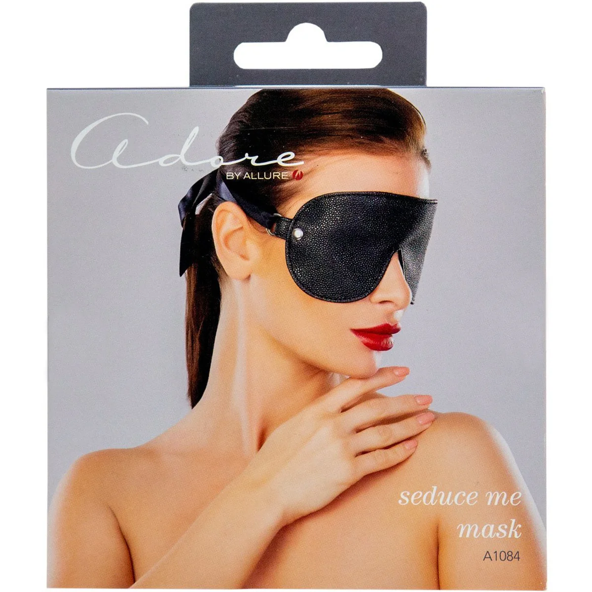 Allure Adore – Pebbled Faux Leather Reversible Mask - Black